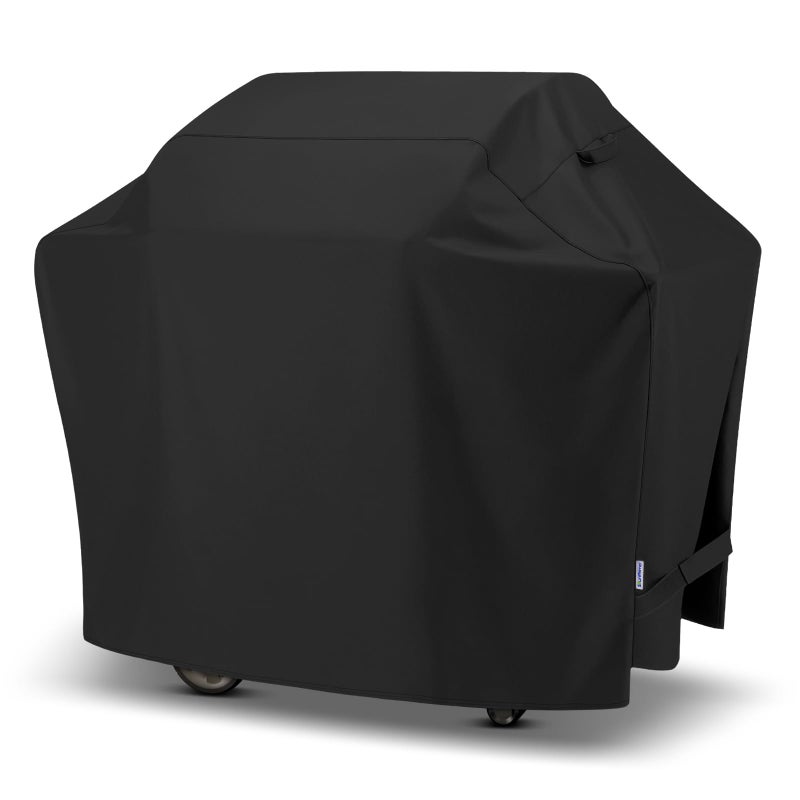 SunPatio Grill Cover 55 Inch, Outdoor Heavy Duty Waterproof Barbecue Gas Cover, UV & Fade Resistant, All Weather Protection Compatible for Weber Charbroil Nexgrill Kenmore Grills and More, Black - Image 1